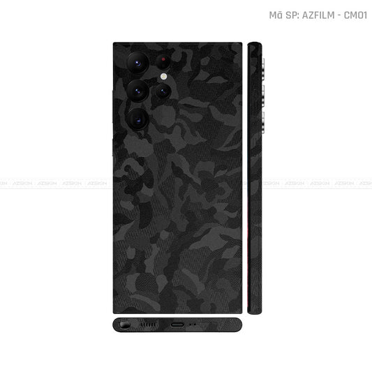 Dán Skin Galaxy S22 Series Vân Camo Đen | CM01