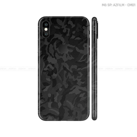 Dán Skin IPhone X Series Vân Camo Đen | CM01