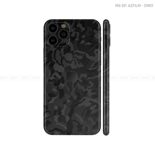 Dán Skin IPhone 11 Series Vân Camo Đen | CM01
