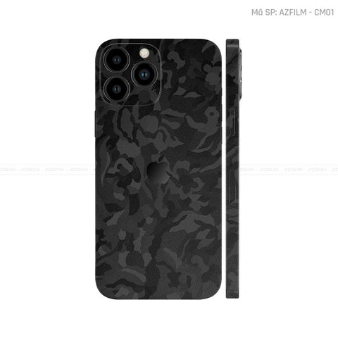 Dán Skin IPhone 12 Series Vân Camo Đen | CM01