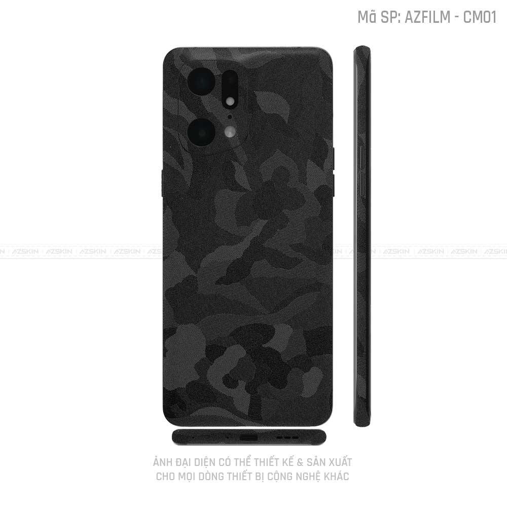 Miếng Dán Skin Điện Thoại OPPO Find X Series Đổi Màu Camo Đen | CM01