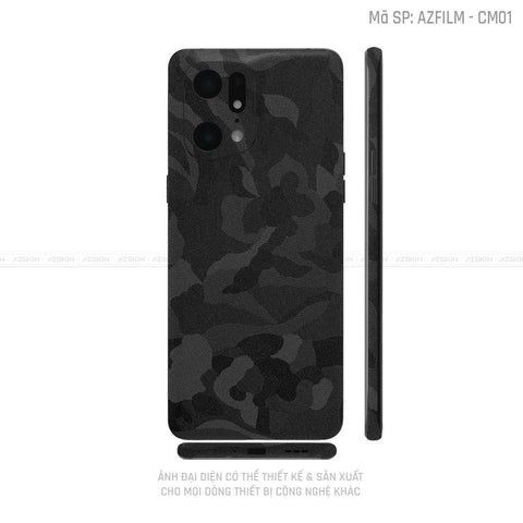 Miếng Dán Skin Điện Thoại OPPO Find X Series Đổi Màu Camo Đen | CM01