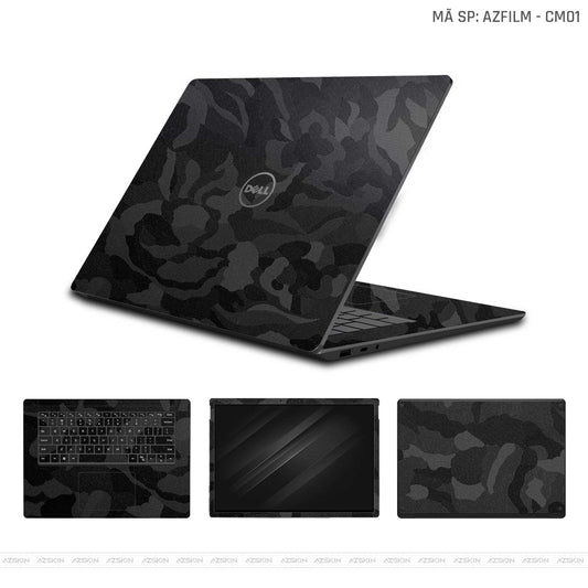 Skin Laptop Dell Vân Camo Đen | AZFILM - CM01