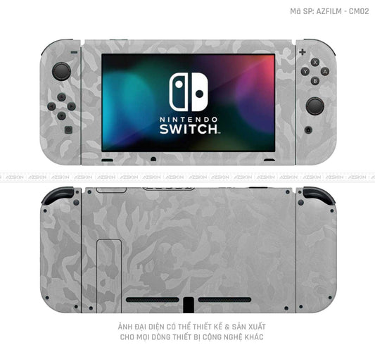 Dán Skin Máy Chơi Game Nintendo Switch Vân Camo Xám | CM02