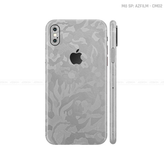 Dán Skin IPhone X Series Vân Camo Xám | CM02