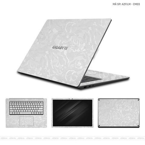 Dán Skin Laptop Gigabyte Vinyl Series Màu Camo Trắng | CM03