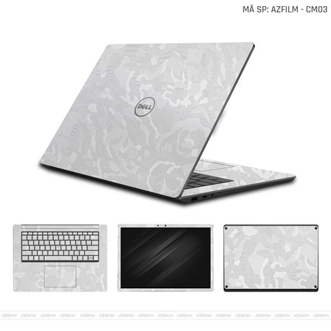 Skin Laptop Dell Vân Camo Trắng | AZFILM - CM03