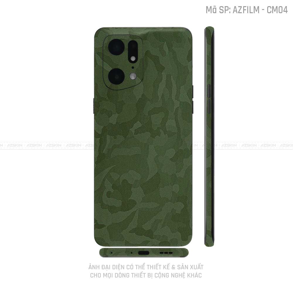 Miếng Dán Skin Điện Thoại OPPO Find X Series Đổi Màu Camo Xanh | CM04