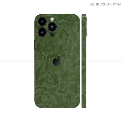 Dán Skin IPhone 16 Series Vân Camo Xanh | CM04