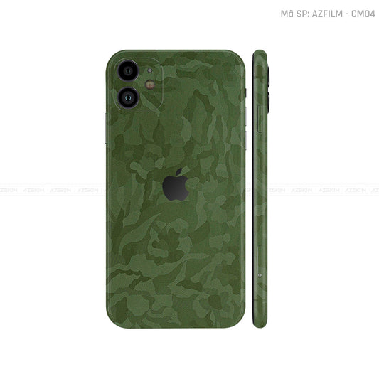 Dán Skin IPhone 11 Series Vân Camo Xanh | CM04