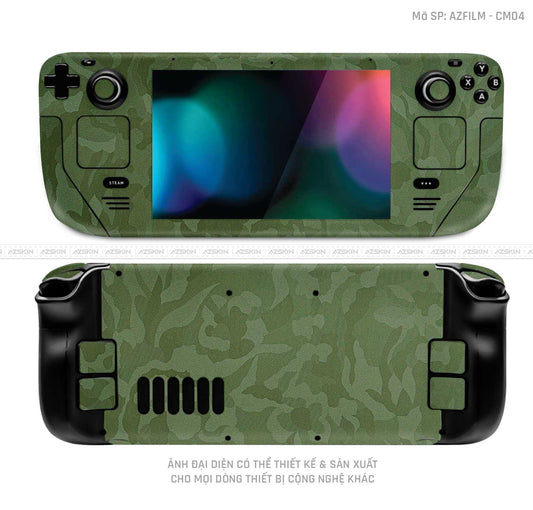 Dán Skin Máy Chơi Game Steam Deck Vân Camo Xanh  | CM04