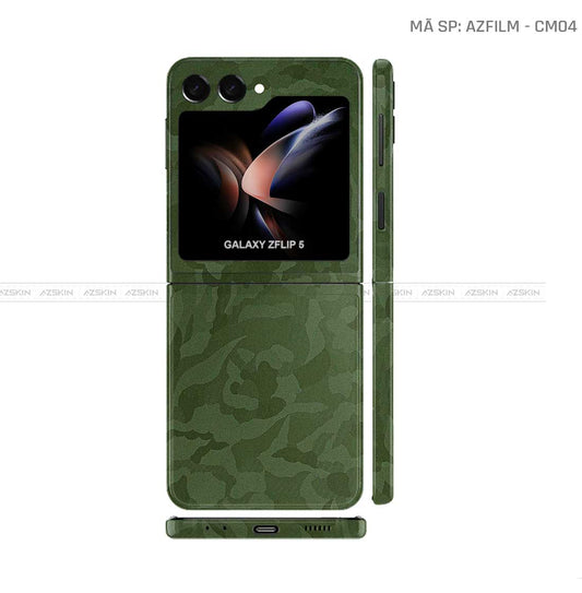 Dán Skin Galaxy Z Flip 7 Vân Camo Xanh | CM04