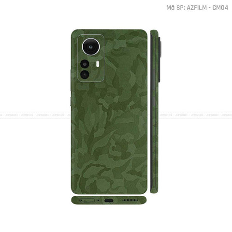 Dán Skin Xiaomi 12 Series Màu Camo Xanh | CM03