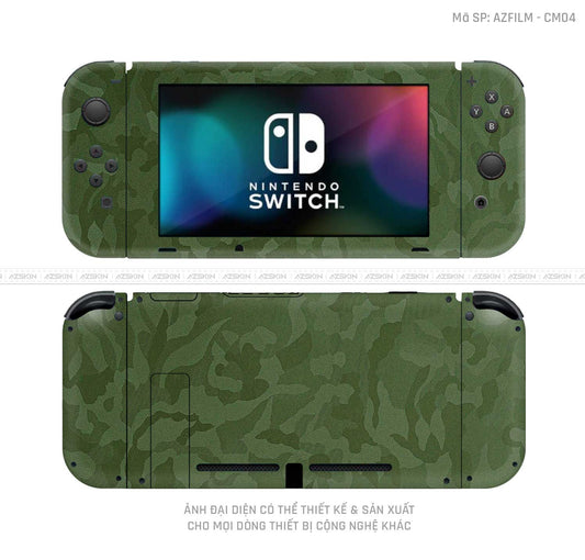Dán Skin Máy Chơi Game Nintendo Switch Vân Camo Xanh | CM04