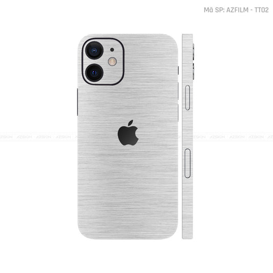 Dán Skin IPhone 12 Series Vân Xước Titan Bạc | TT02