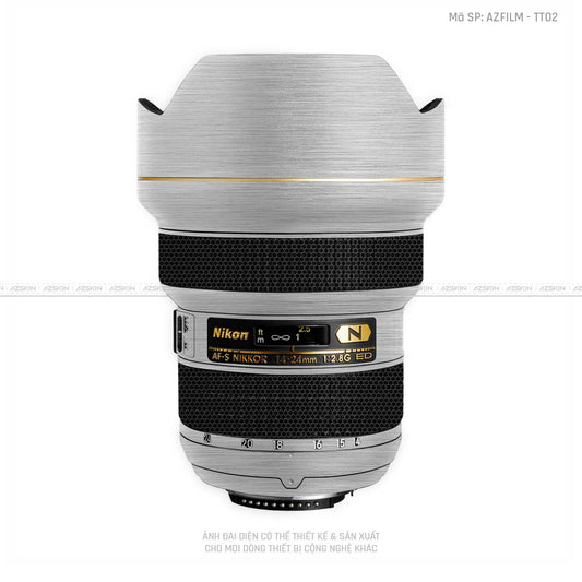 Dán Skin Ống Kính Nikon Vân Titan Xước Bạc | AZFILM-TT02