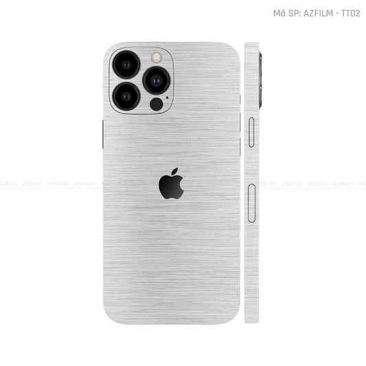 Dán Skin IPhone 14 Series Vân Xước Titan Bạc | TT02