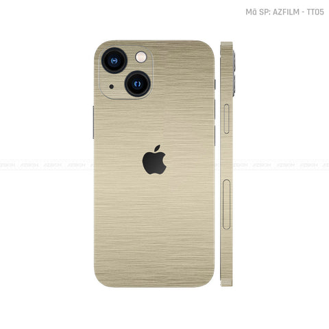 Dán Skin IPhone 13 Series Vân Xước Titan Vàng Sampanh | TT05