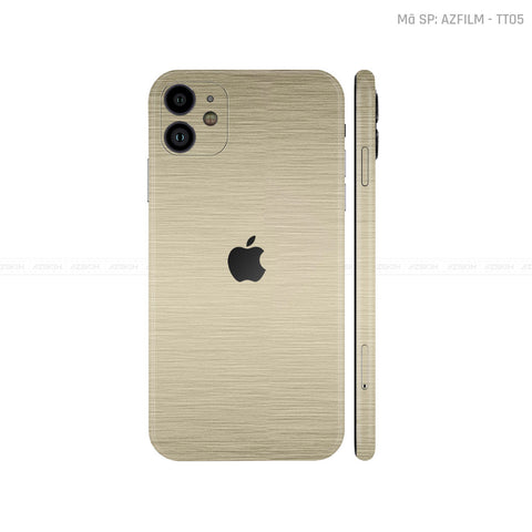 Dán Skin IPhone 11 Series Vân Xước Titan Vàng Đồng | TT05