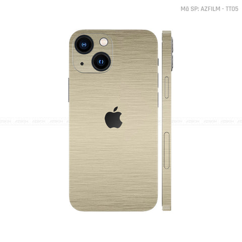 Dán Skin IPhone 14 Series Vân Xước Titan Vàng Sampanh | TT05