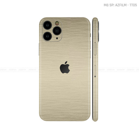 Dán Skin IPhone 11 Series Vân Xước Titan Vàng Đồng | TT05