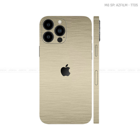 Dán Skin IPhone 13 Series Vân Xước Titan Vàng Sampanh | TT05