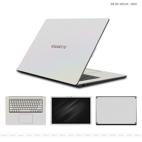 Dán Skin Laptop Gigabyte Vinyl Series Màu Trắng Kim Tuyến | VN23