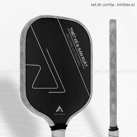Miếng Dán Viền Vợt Pickleball Skin Vân Nổi Pattern AZ Bạc | UVPT06