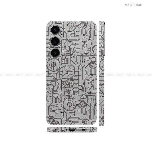 Dán Skin Samsung Galaxy S25 Series Vân Nổi Vi Mạch 2023 Bạc | UVPT14