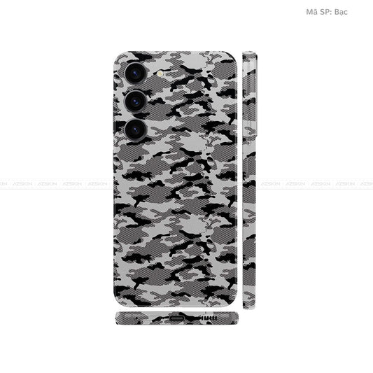 Dán Skin Samsung Galaxy S24 Series Vân Nổi Camo Bạc | UVPT08