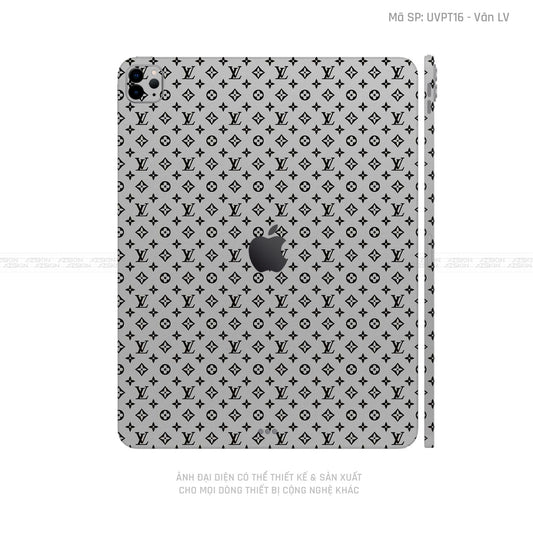 Dán Skin IPad Air Series Vân LV Bạc | UVPT16