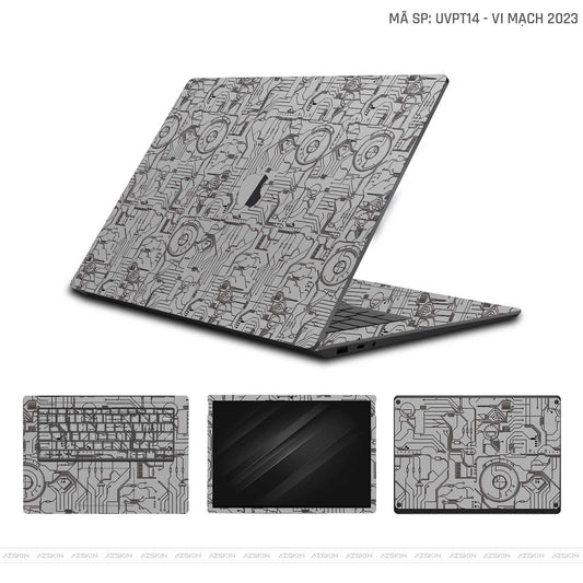 Dán Skin Macbook Vân Nổi Vi Mạch 2023 Bạc | UVPT14