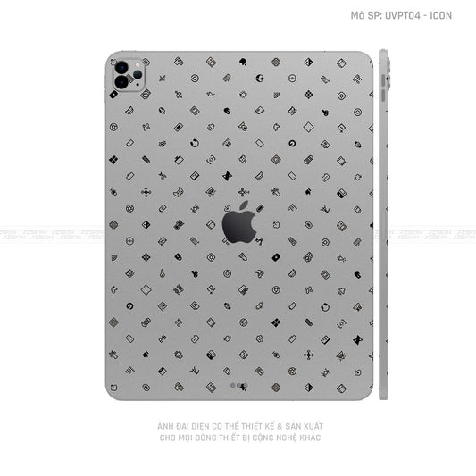 Dán Skin IPad Air Series Vân ICON Bạc | UVPT04