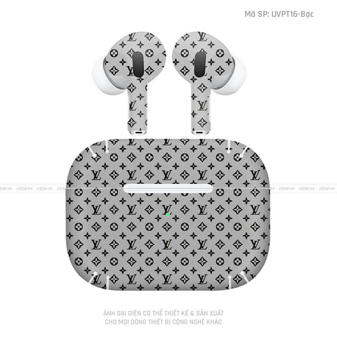 Dán Skin Tai Nghe Airpod 3 Vân LV Bạc | UVPT16