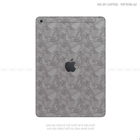 Dán Skin IPad Gen Series Vân Pattern AZ Bạc | UVPT06