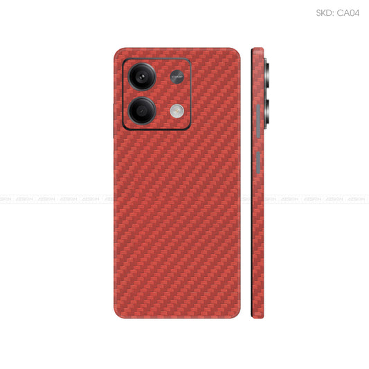 Dán Skin Điện Thoại Xiaomi Redmi 13 Series Màu Đỏ Carbon | CA04