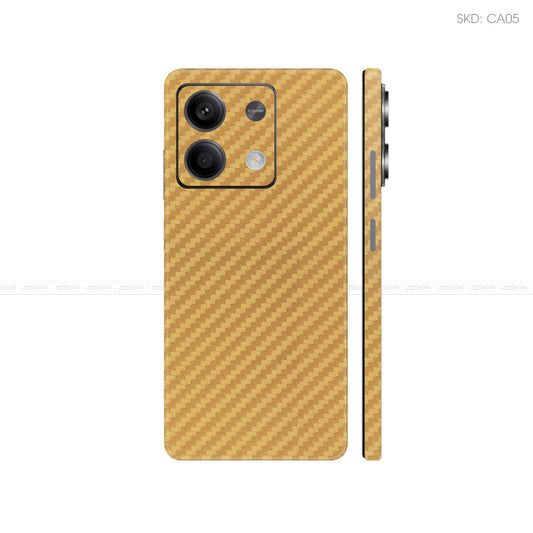 Dán Skin Điện Thoại Xiaomi Redmi 13 Series Màu Vàng Đồng Carbon | CA05