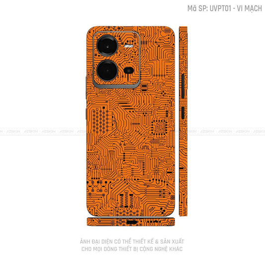 Dán Skin Vivo V Series Vân Vi Mạch Cam | UVPT01