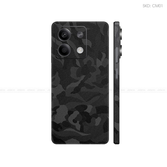 Dán Skin Điện Thoại Xiaomi Redmi 13 Series Màu Đen Camo | CM01