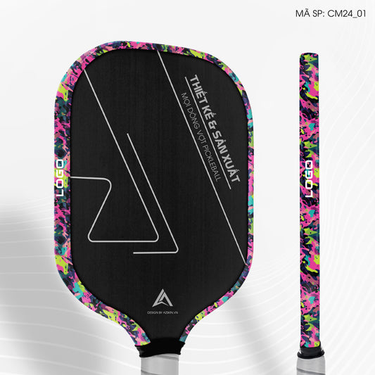 Miếng Dán Viền Vợt Pickleball Họa Tiết Camouflage Neon | CM24_01