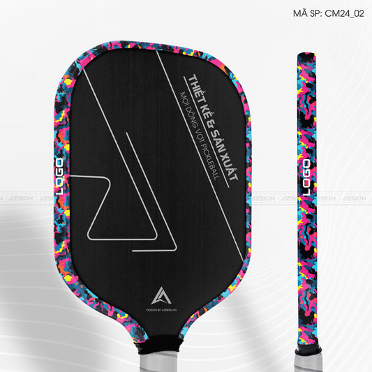 Miếng Dán Viền Vợt Pickleball Họa Tiết Camouflage Neon | CM24_02