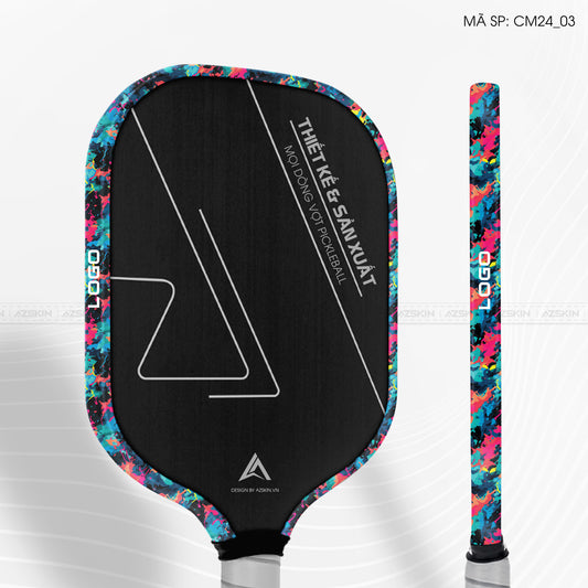 Miếng Dán Viền Vợt Pickleball Họa Tiết Camouflage Neon | CM24_03