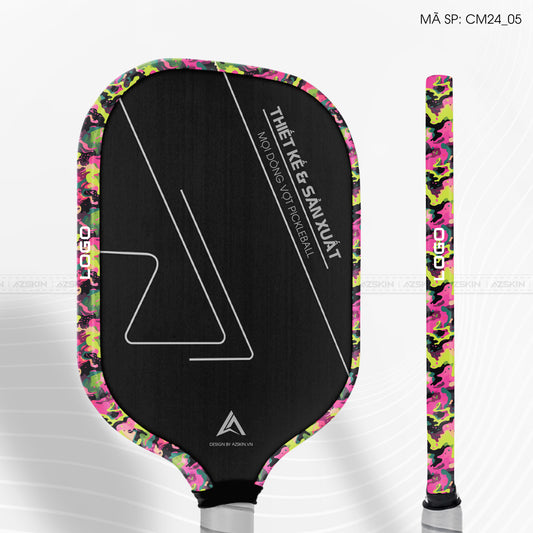 Miếng Dán Viền Vợt Pickleball Họa Tiết Camouflage Neon | CM24_05