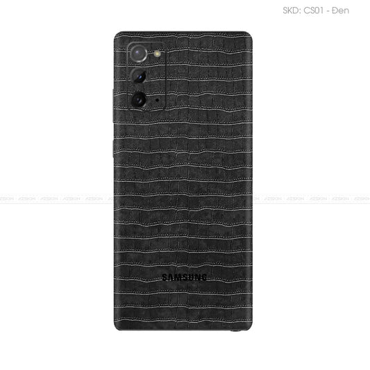 Miếng Dán Da Samsung Note 20 Series Vân Cá Sấu Đen | CS01