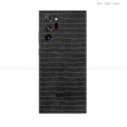 Miếng Dán Da Samsung Note 20 Series Vân Cá Sấu Đen | CS01