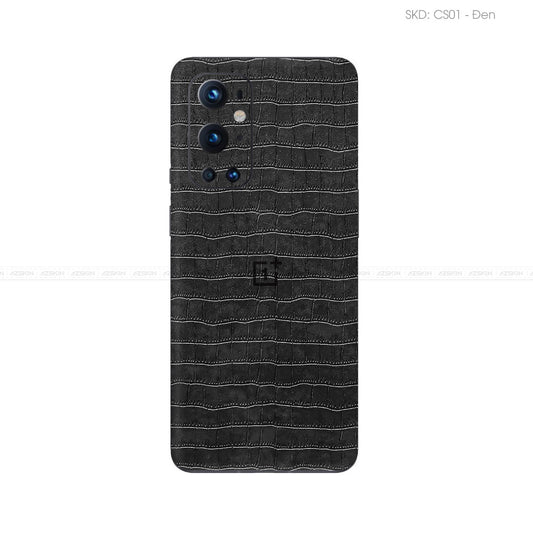 Miếng Dán Da OnePlus 9 Series Vân Cá Sấu Đen | CS01