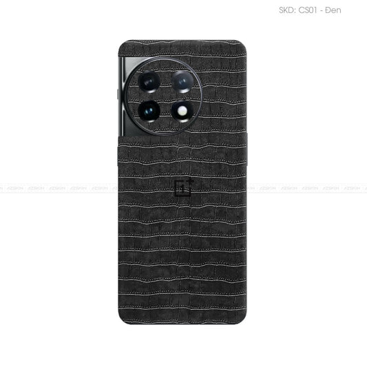 Miếng Dán Da OnePlus 11 Series Vân Cá Sấu Đen | CS01