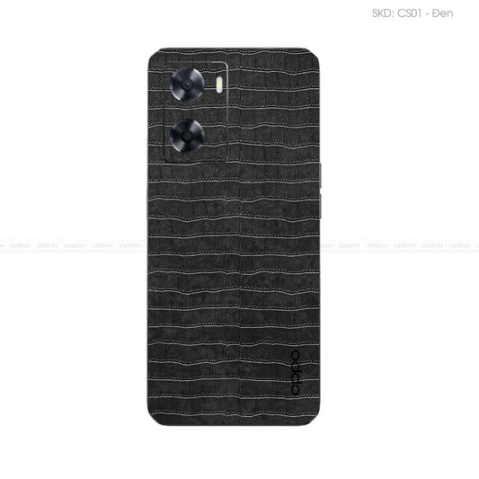 Miếng Dán Da OPPO A Series Vân Cá Sấu Đen | CS01