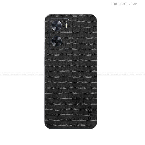 Miếng Dán Da OPPO A Series Vân Cá Sấu Đen | CS01