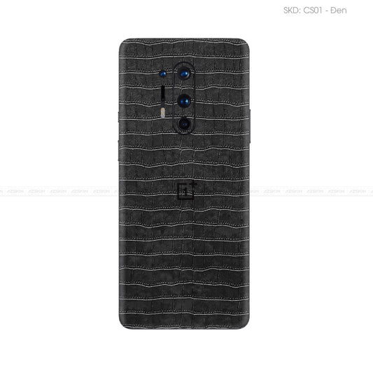 Miếng Dán Da OnePlus 8 Series Vân Cá Sấu Đen | CS01